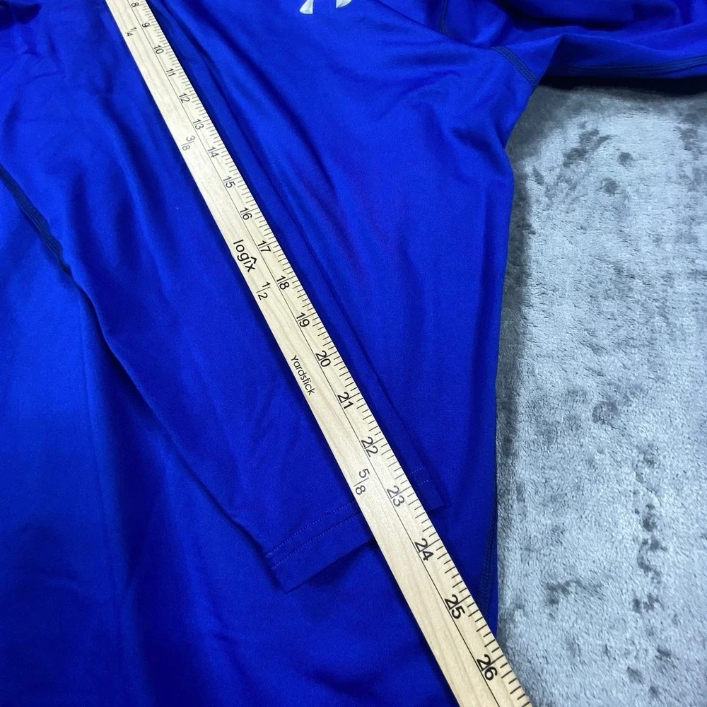 Under Armour Shirt Mens M Blue ColdGear Fleece Base Layer Scent Control Hunt
